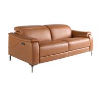 Canapé relax 3 places en cuir marron avec systèmes de relaxation électriques - 188 x 108 x 77 cm - 6181 ANGEL CERDA