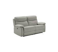 TARIFA - Canapé 3 Places Relax Electrique Gris Clair Tissu Waterproof