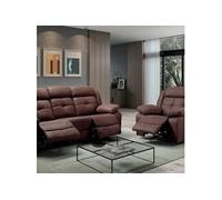 Canape relax 3 places en polyester marron 90 x 217 x 84 cm