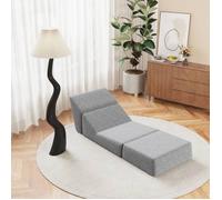 Canapé relax, chaise individuel, canapé pliant, Remplissage en mousse, Flanelle, 90×81×71 cm, gris
