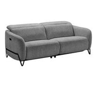 Canapé relax électrique 3 places tissu polyester gris - AMSTEN