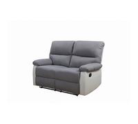 Canapé Relax Lincoln, 2 Places, 147cm x 89cm x 103cm, Blanc/Gris Clair