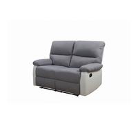 Canapé relax "Lincoln" - 147 x 89 x 103 cm - 2 places - Blanc / gris clair