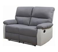 Canapé relax Lincoln - 147 x 89 x 103 cm - 2 places - Blanc / gris clair Blanc G