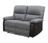 Canapé relax "Lincoln" - 147 x 89 x 103 cm - 2 places - Noir / Gris foncé