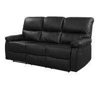 Habitat et Jardin – Canapé relax Lincoln – Simili et tissu – 3 places – 197×89×103 cm – Noir