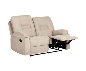 Canapé relax manuel 2 places BERGEN Tissu Beige
