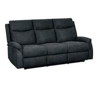 Canapé relax manuel 3 places tissu polyester microfibre gris foncé - ESKIL