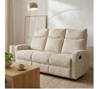 Canapé relax manuel ANTARES 3 places tissu beige