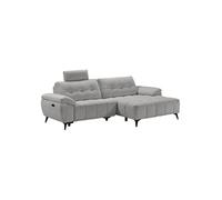 Canapé Relax Méridienne droite Têtières Réglables Tissu Bubble Gris foncé - VILLALBA - ALTOBUY Gris G