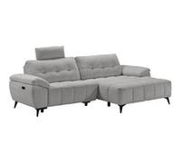 Canapé Relax Méridienne droite Têtières Réglables Tissu Bubble Gris foncé - VILLALBA - ALTOBUY Gris G