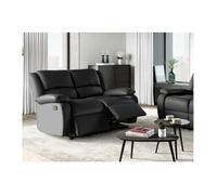 Canapé Relaxation 2 places Simili cuir LEO - Noir - L143 x 93 x 96cm - LOUNGITUDE