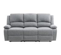 Canapé Relaxation 3 places LEO en Tissu - Gris clair - L193 x 93 x 96cm - LOUNGITUDE