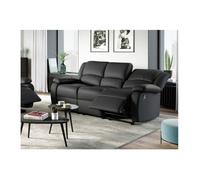 Canapé Relaxation 3 places Simili cuir LEO - Noir - L193 x 93 x 96cm - LOUNGITUDE
