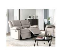 Canapé Relaxation manuel 2 places LEO en Tissu - Beige - L143 x P93 x H96cm - LOUNGITUDE