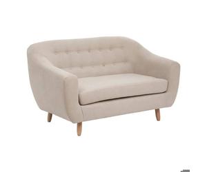 Canapé ""Retro"" 2 places beige - Atmosphera Créateur d'intérieur