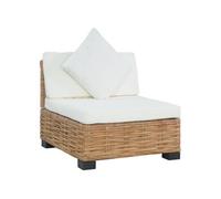 vidaXL Canapé sans accoudoirs avec coussins Rotin naturel