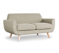 MENZZO Canapé scandinave 2 places Danube Tissu Beige -L160 x P80 x H81 cm Assise : H42 x P55 cm