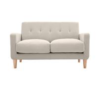 Canapé scandinave 2 places en tissu beige et bois clair LUNA