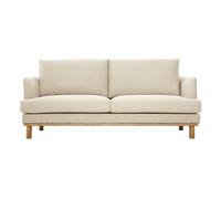 Canapé scandinave 3 places en tissu beige et bois clair HOBART