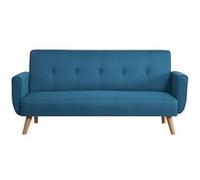 Berlin canapé scandinave convertible 3 places en tissu bleu canard