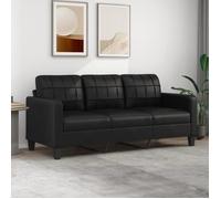 Canapé scandinave de relaxation MVS - Canapé à 3 places Noir 180 cm Similicuir,30,1 Kg