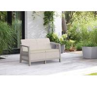 Canapé scandinave Keter, deux places, beige et gris