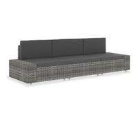 vidaXL Canapé modulable 3 places Poly rotin gris