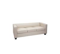 Canapé / sofa M65, 3 places, 191x75x70cm, simili-cuir, crème
