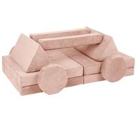 canapé Sofa modulaire Multifonctionnel Blocs en Mousse pour Les Enfants (Couleur: Rose Clair (Velours côtelé))