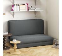 Canapé sol 3 en 1, pliable, avec fonction couchage, matelas d'appoint divisible, canapé relax en polyester et mousse, couleur gris foncé | Largeur : 138 cm | Dimensions : 270 x 138 x 10 cm