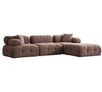 Canapé tissu Doblo 3 places + pouf cappuccino 300 x 100 x h80