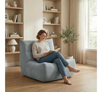 Canapé Togo gris en chenille, pouf au sol avec mousse à mémoire de forme, canapé 1 place en tissu, canapé Bubble pour petits espaces, salon et chambre à coucher
