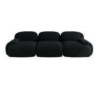 Canapé trois places, canapé modulable plusieurs places, UWOT, tissu velours côtelé, rembourrage haute résilience, noir Noir