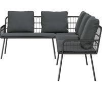 Canapé vidaXL avec coussins, anthracite, 173 x 231 x 90 cm, acier