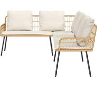 Canapé vidaXL avec coussins, couleur naturelle, 173 x 231 x 90 cm, acier