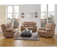 Canapés 3 places 2 places et un fauteuil relax en microfibre HERNANI - Taupe