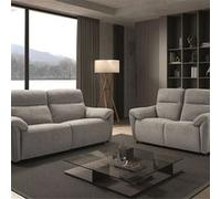 Canapés 3 Places Relax Electrique + 2 Places Fixe Tissu Gris Chiné - MAZARO - ALTOBUY Gris G