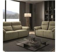 Canapés 3 Places Relax Electrique + 2 Places Fixe Tissu Vert Chiné - MAZARO - ALTOBUY Vert G