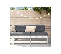 vidaXL Canapés centraux de jardin 2 pièces blanc pin massif