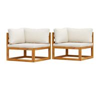 vidaXL Canapé d'angle modulable 2 pièces avec coussins blanc crème