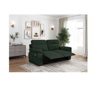 Canapés de relaxation ROSS électriques 3 et 2 places et fauteuil en velours côtelé - Vert foncé