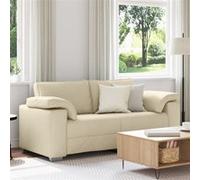 Canapés Loveseat Crème 140 cm en tissu Crème G
