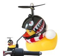 Canard de Noël dessin animé - 6,8 x 6 x 9,5 cm - Décoration de tableau de bord en caoutchouc lisse - Accessoire de mini chapeau | Parfait pour la voiture, la maison, la décoration de Noël, la table