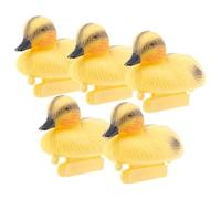 Canard factice - Figurine en plastique - Canard de bassin jaune - Décoration réaliste de canard flottant pour étang de jardin, lac, piscine ou extérieur - 5 figurines d'animaux élégantes pour le