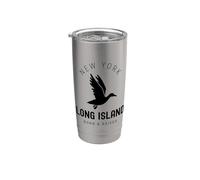Canard Long Island New York Vintage LI NY né et élevé Gobelet isotherme en acier inoxydable double paroi