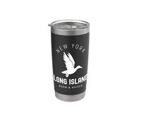 Canard Long Island New York Vintage LI NY né et élevé Gobelet isotherme en acier inoxydable double paroi