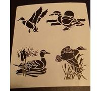 canards mur/carte faisant décor pochoir feuille A4 4 canards différents flexibles 350 microns Mylar en plastique colvert