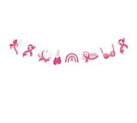 Cancer Sein Drapeau,Bannière Octobre Rose Deco, Panneau De Décoration de Sensibilisation au Cancer du Sein, Bannière de Fanion en Ruban Rose pour Fournitures Fête