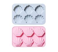 CANDeal Madeleines Baking Tray, Lot De 2 Plateaux à Madeleine, Moule à Madeleine, Moule à Madeleine En Silicone Non Collant, Moule à Gâteau 6 Trous Pour Gâteau/chocolat/bonbons/biscuits